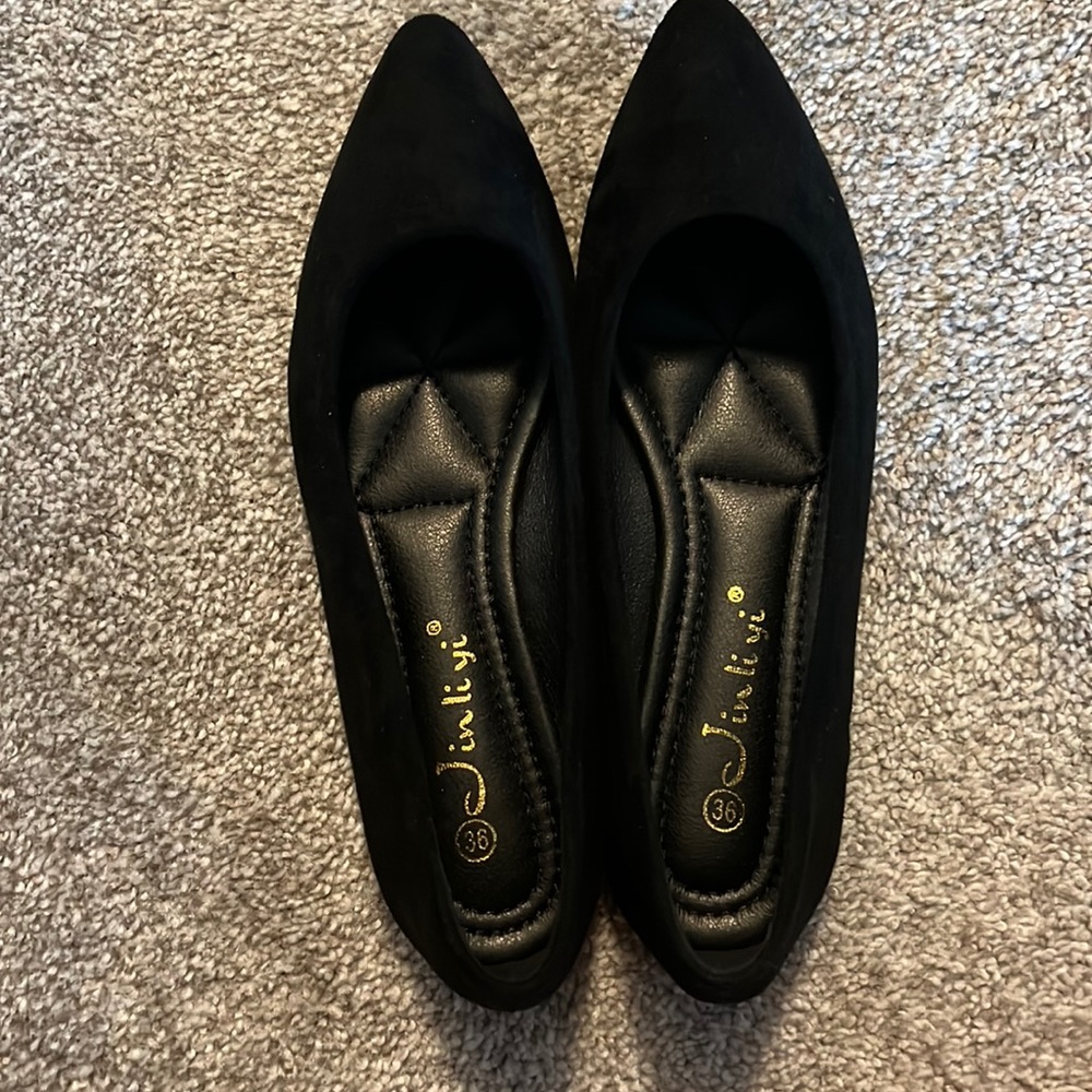 Black Suede Flats